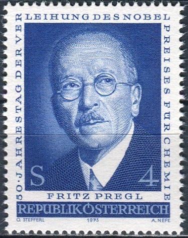 (1973) MiNr. 1436 ** - Rakousko - 50. výročí udělení Nobelovy ceny za chemii - Fritz Pregl