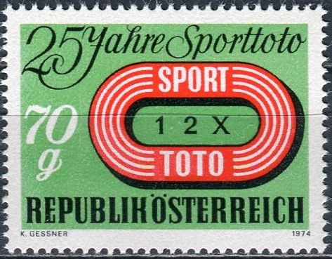 (1974) MiNr. 1468 ** - Rakousko - 25 let sportu