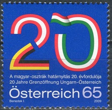 (2009) MiNr. 2823 ** - Rakousko - 20 roků otevřené hranice Maďarska - Rakouska