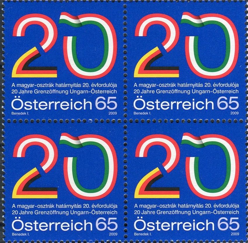 (2009) MiNr. 2823 ** - Rakousko - 4-bl - 20 roků otevřené hranice Maďarska - Rakouska