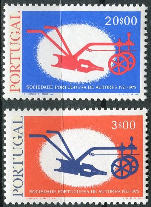 (1976) MiNr. 1305 - 1306 ** - Portugalsko - 50 let portugalské asociace spisovatelů