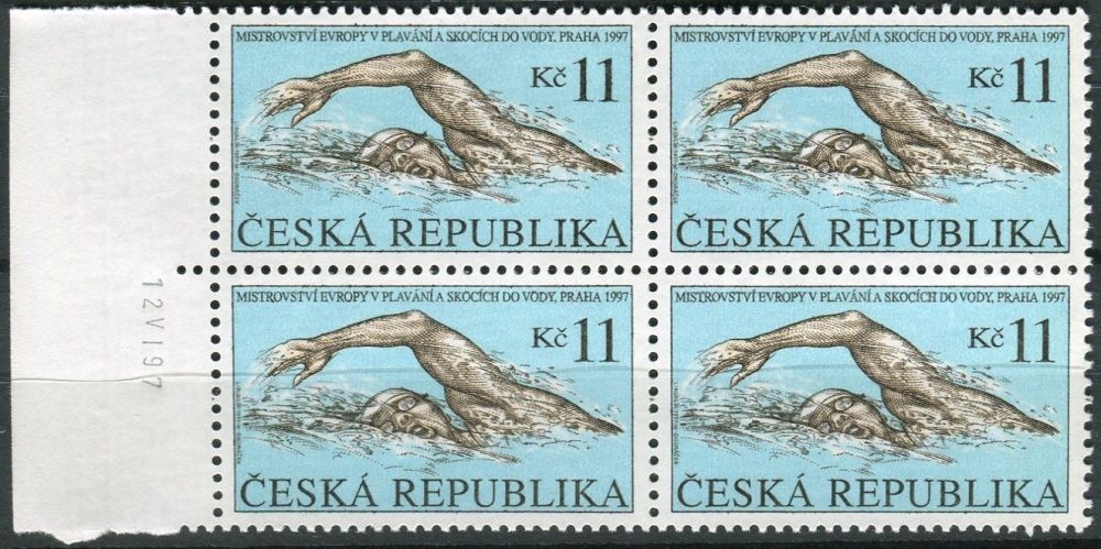 Česká pošta (1997) č. 152 ** - ČR - 4-bl - ME v plavání a skocích do vody - datum tisku