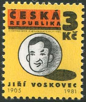 Česká pošta (1995) č. 67 ** - Česká republika - Osvobozené divadlo - Jiří Voskovec