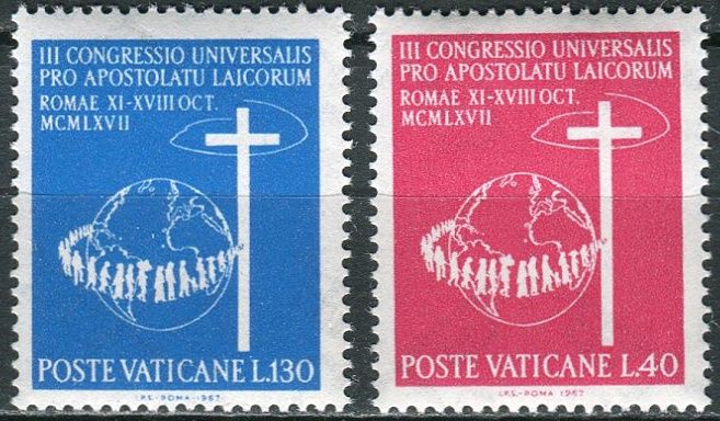(1967) MiNr. 531 - 532 ** - Vatikán - 3. Světový kongres apoštolátu laiků