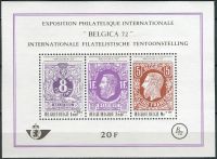 (1970) MiNr. 1608 - 1610 ** - Belgie - BLOCK 42 - Mezinárodní výstava poštovních známek BELGICA '72, Brusel (I)