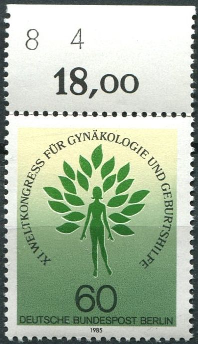 (1985) MiNr. 742 ** - Berlín - západní - Porodnicko-gynekologický kongres