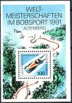 (1991) MiNr. 1496 ** - Německo - BLOCK 23 - Mistrovství světa v bobování