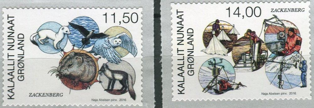 (2016) MiNr. 735 - 736 ** - Grónsko - Výzkumná stanice Zackenberg