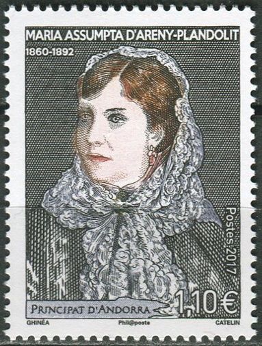 (2017) MiNr. 819 ** - Andora (Fr.) - Maria Assumpta Areny-Plandolit