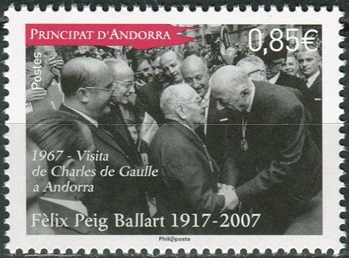 (2017) MiNr. 823 ** - Andora (Fr.) - 100. narozeniny Felix Peig Ballart