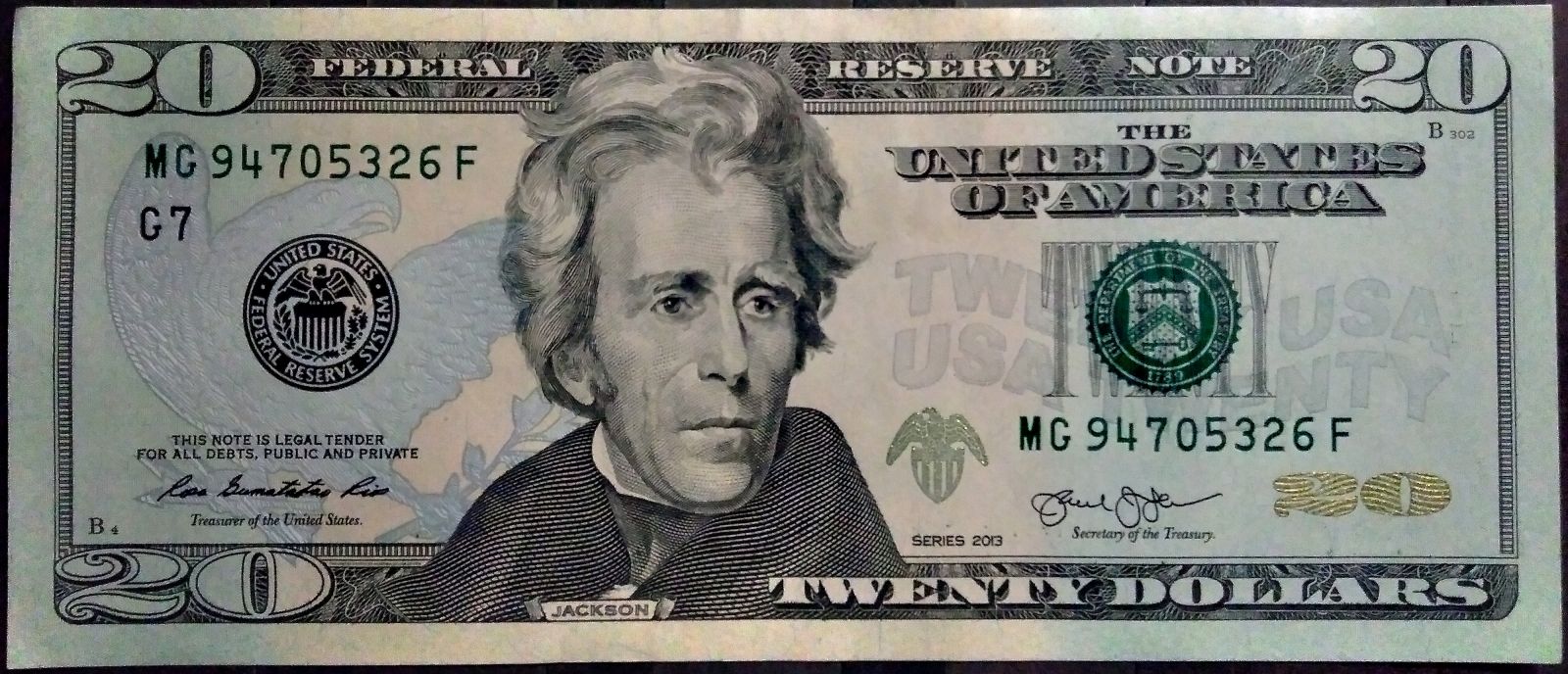 USA - P 541 - 20 dollars (G7 - Chicago) 2013 série - UNC