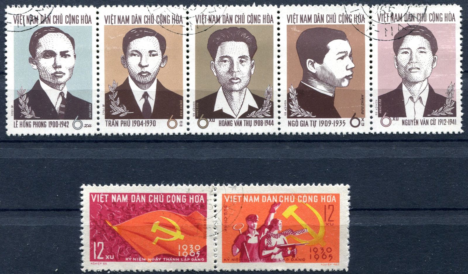 (1965) MiNr. 347 - 353 - O - Vietnam - 35. let Komunistické strany Indočíny