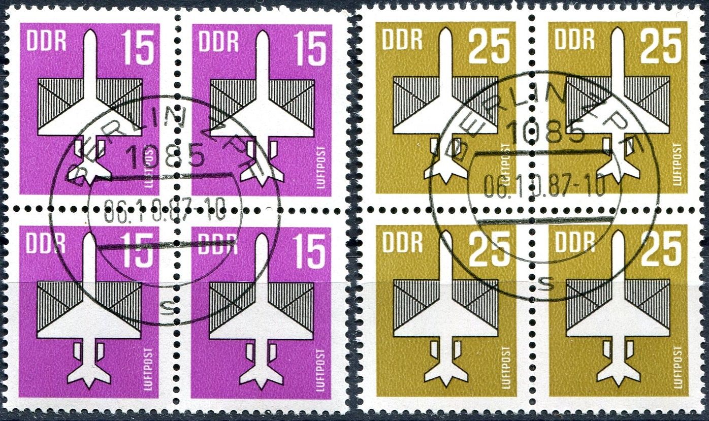 (1987) MiNr. 3128 - 3129 - O - DDR - 4-bl - letecké známky (IV.)