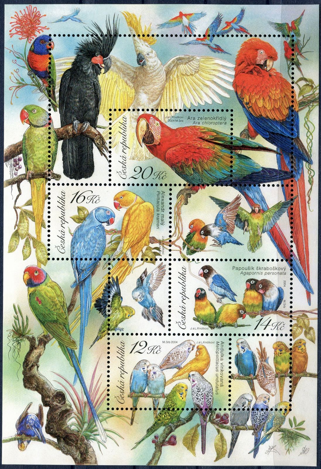 (2004) A 409-412 ** - VV - Chov papoušků - skvrna za hlavou