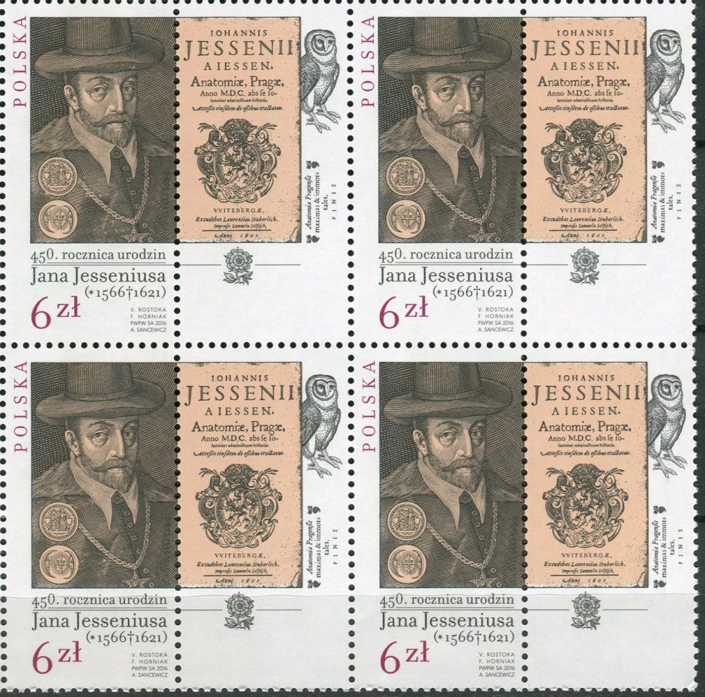 (2016) MiNr. 4845 ** - Polsko - 4-bl - 450. narozeniny Jana Jesseniuse