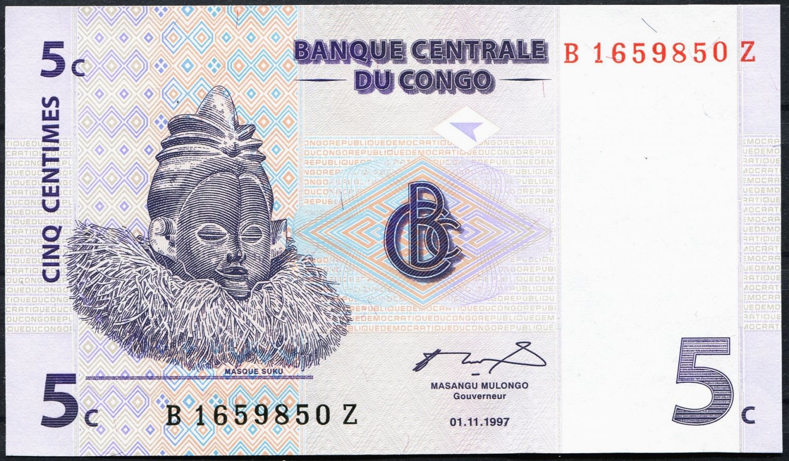 Kongo - (P 81) 5 Centimes (1997) - UNC