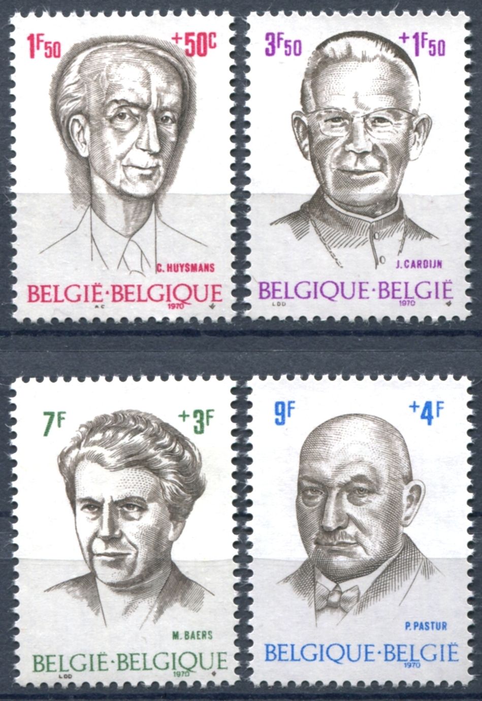 (1970) MiNr. 1613 - 1616 ** - Belgie - osobnosti