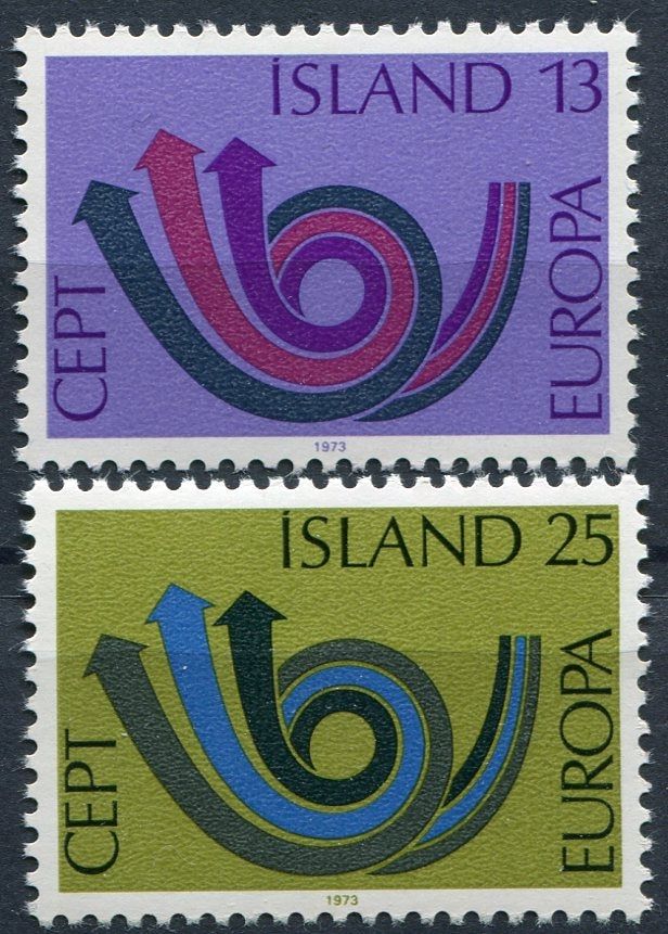 (1973) MiNr. 471 - 472 ** - Island - EUROPA - C.E.P.T. 1973