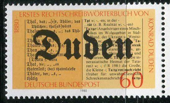 (1980) MiNr. 1039 ** - Německo - 100 let pravopisný slovník od Konráda Dudena (1829-1911), učitel střední školy