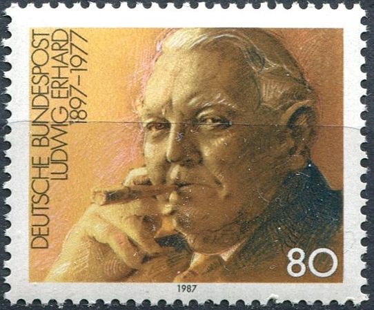 (1987) MiNr. 1308 ** - Německo - Dr. L. Erhard (1897-1977)