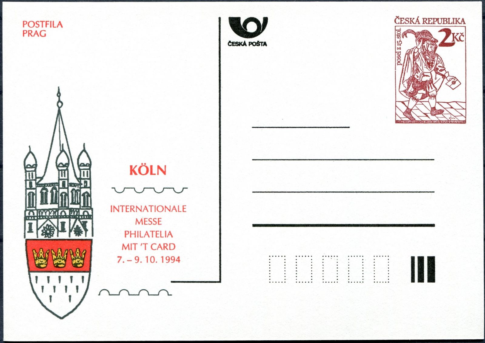 Česká pošta (1994) CDV 2 ** - P 4 - Köln 94