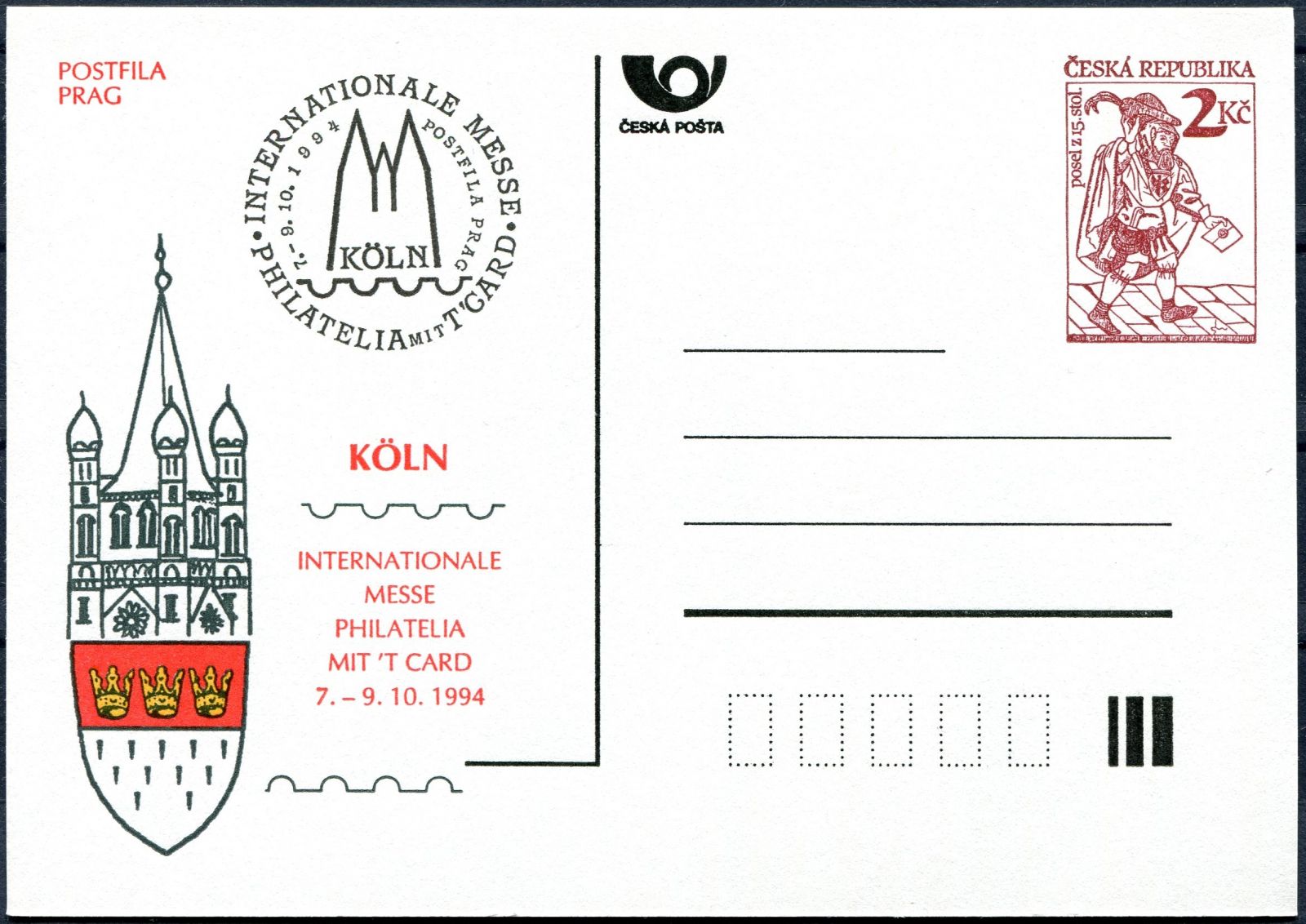 Česká pošta (1994) CDV 2 ** - P 4 + přítisk - Köln 94