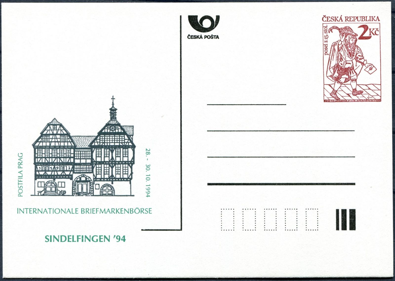 Česká pošta (1994) CDV 2 ** - P 5 - Sindelfingen 94