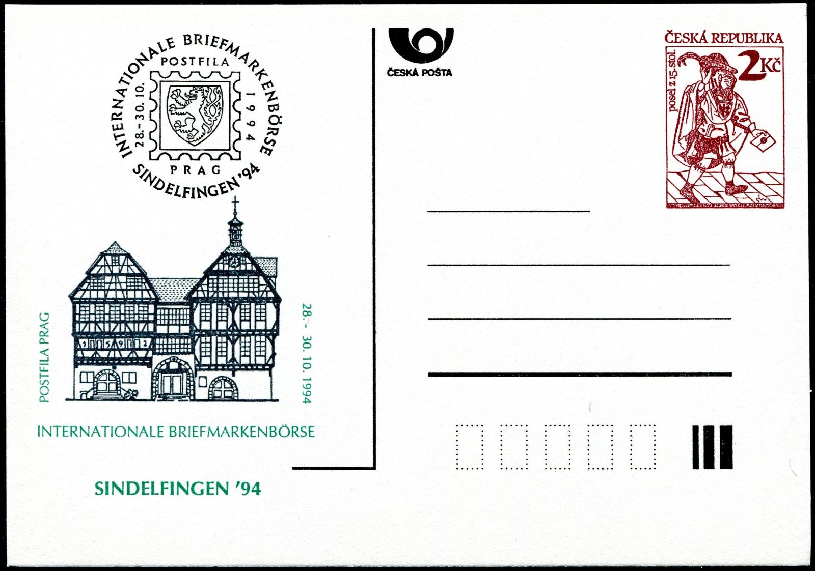 Česká pošta (1994) CDV 2 ** + přítisk - P 5 - Sindelfingen 94