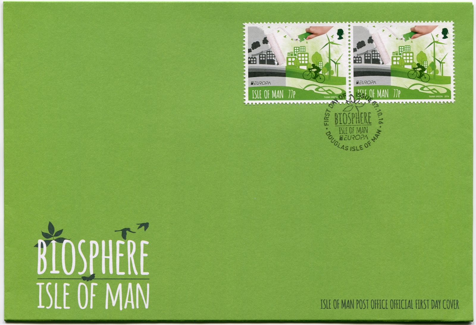 (2016) MiNr. 2205 - FDC - Isle of Man - EUROPA Think green