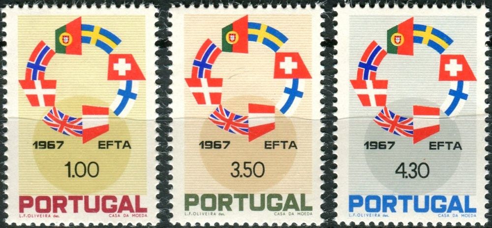 (1967) MiNr. 1043 - 1045 ** - Portugalsko - Zrušení celních bariér mezi zeměmi EFTA