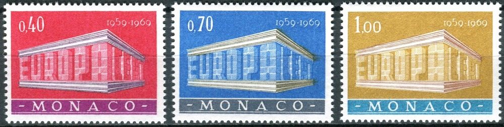 (1969) MiNr. 929 - 931 ** - Monako - Europa