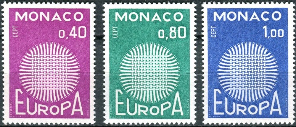 (1970) MiNr. 977 - 979 ** - Monako - Europa