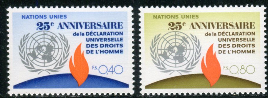 (1973) MiNr. 35 - 36 ** - OSN Ženeva - 25. výročí Všeobecné deklarace lidských práv