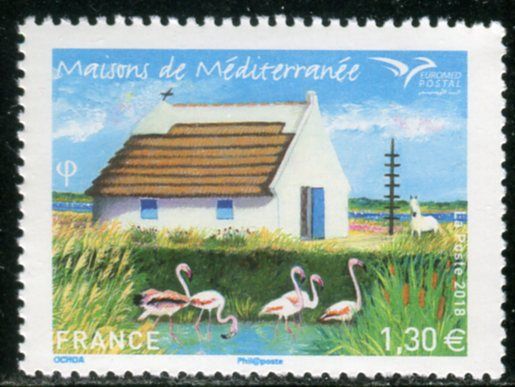 (2018) MiNr. 7068 ** - Francie - Euromed Postel: Tradiční domy Středomoří