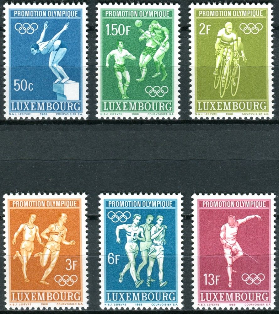 (1968) MiNr. 765 - 770 ** - Lucembursko - Letní olympijské hry, Mexico City