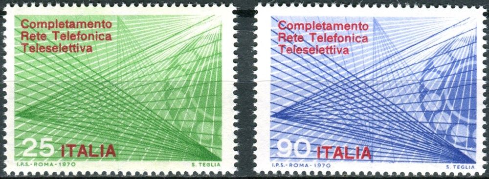 (1970) MiNr. 1323 - 1324 ** - Itálie - Dokončení systému dálkového vytáčení do celé Itálie