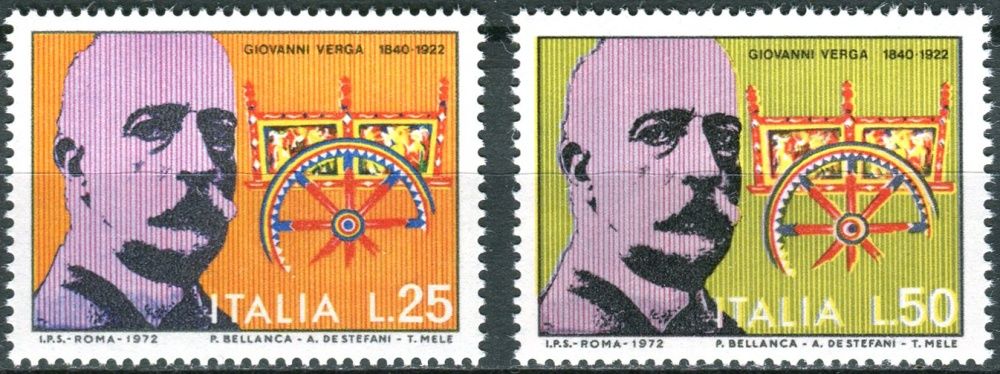 (1972) MiNr. 1356 - 1357 ** - Itálie - 50. výročí úmrtí Giovanniho Vergy