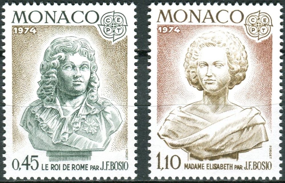 (1974) MiNr. 1114 - 1115 ** - Monako - Europa: sochy
