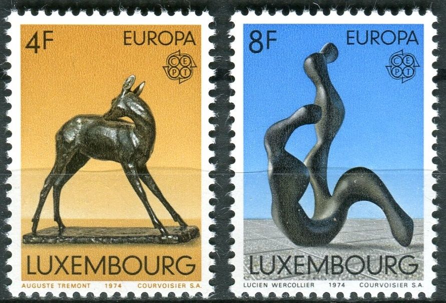 (1974) MiNr. 882 - 883 - ** - Lucembursko - Europa: sochy