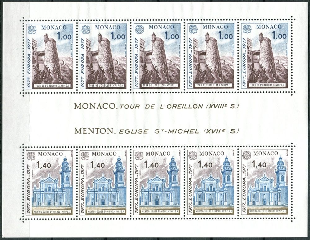 (1977) MiNr. 1273 - 1274 ** - Monako - BLOCK 11 - Europa: krajiny