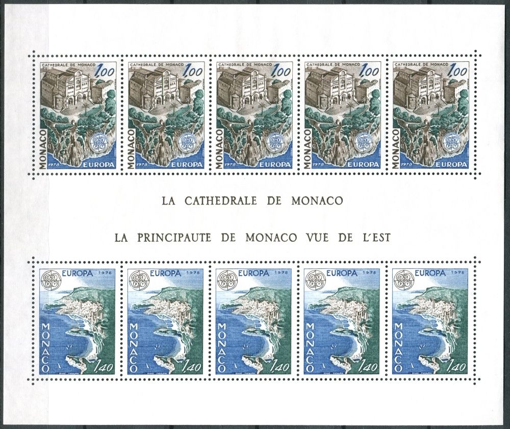 (1978) MiNr. 1319 - 1320 ** - Monako - BLOCK 12 - Europa: památky