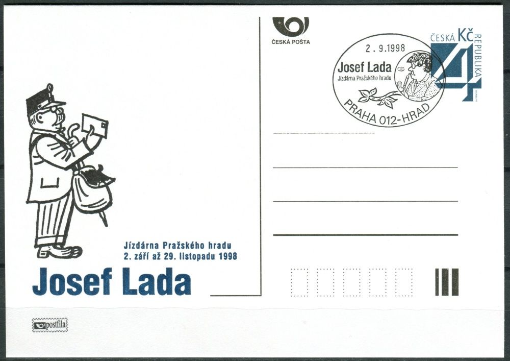 Česká pošta (1998) CDV 22 O - P 36 - Josef Lada - příležitostné razítko