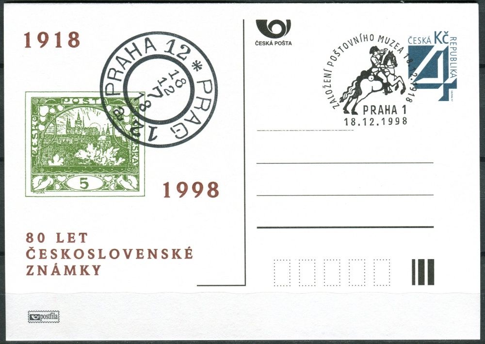 (1998) CDV 22 O - P 42 - 80 let známky - příležitostné razítko