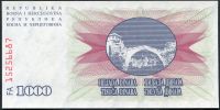 Bosna a Hercegovina - (P15a) 1000 DINARA (1992) - UNC