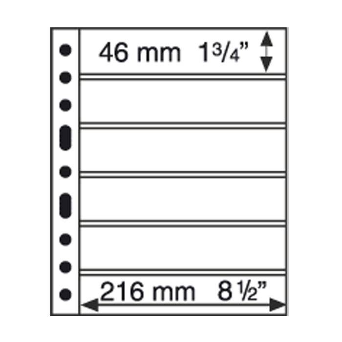 Leuchtturm GRANDE listy 6S - černé (bal. 5 ks)