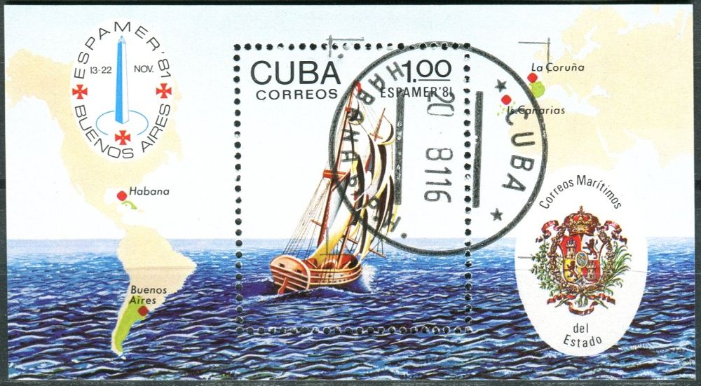 (1981) MiNr. 2596 - Block 70 - O - Kuba - Mezinárodní výstava poštovních známek ESPAMER '81