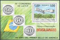 (1983) MiNr. 2746 - Block 78 - O - Kuba - Mezinárodní výstava poštovních známek BRASILIANA '83, Rio de Janeiro