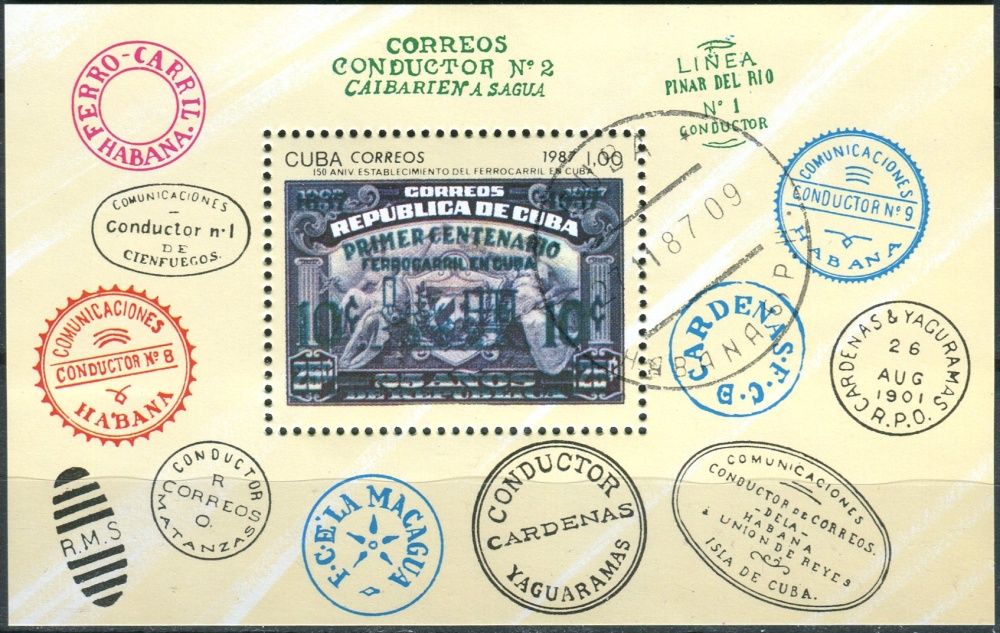 lock 103 - O - Kuba - 150 let železnice na Kubě
