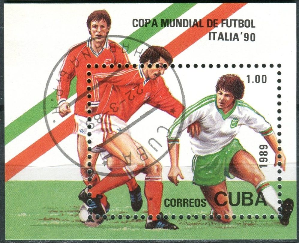 (1989) MiNr. 3277 - Block 114 - O - Kuba - 1990 FIFA World Cup, Itálie