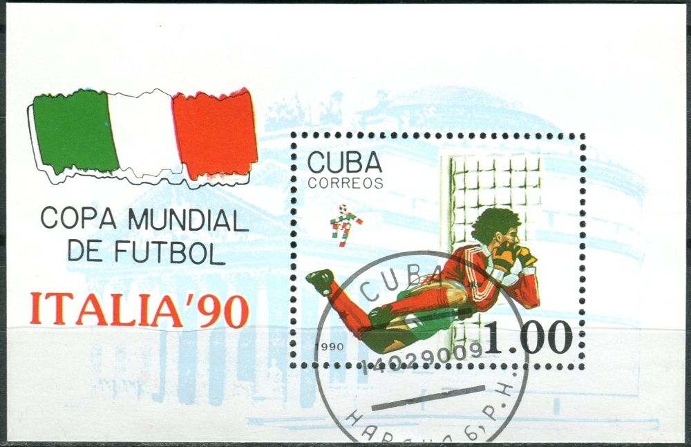 (1990) MiNr. 3362 - Block 117 - O - Kuba - Mistrovství světa ve fotbale, Itálie